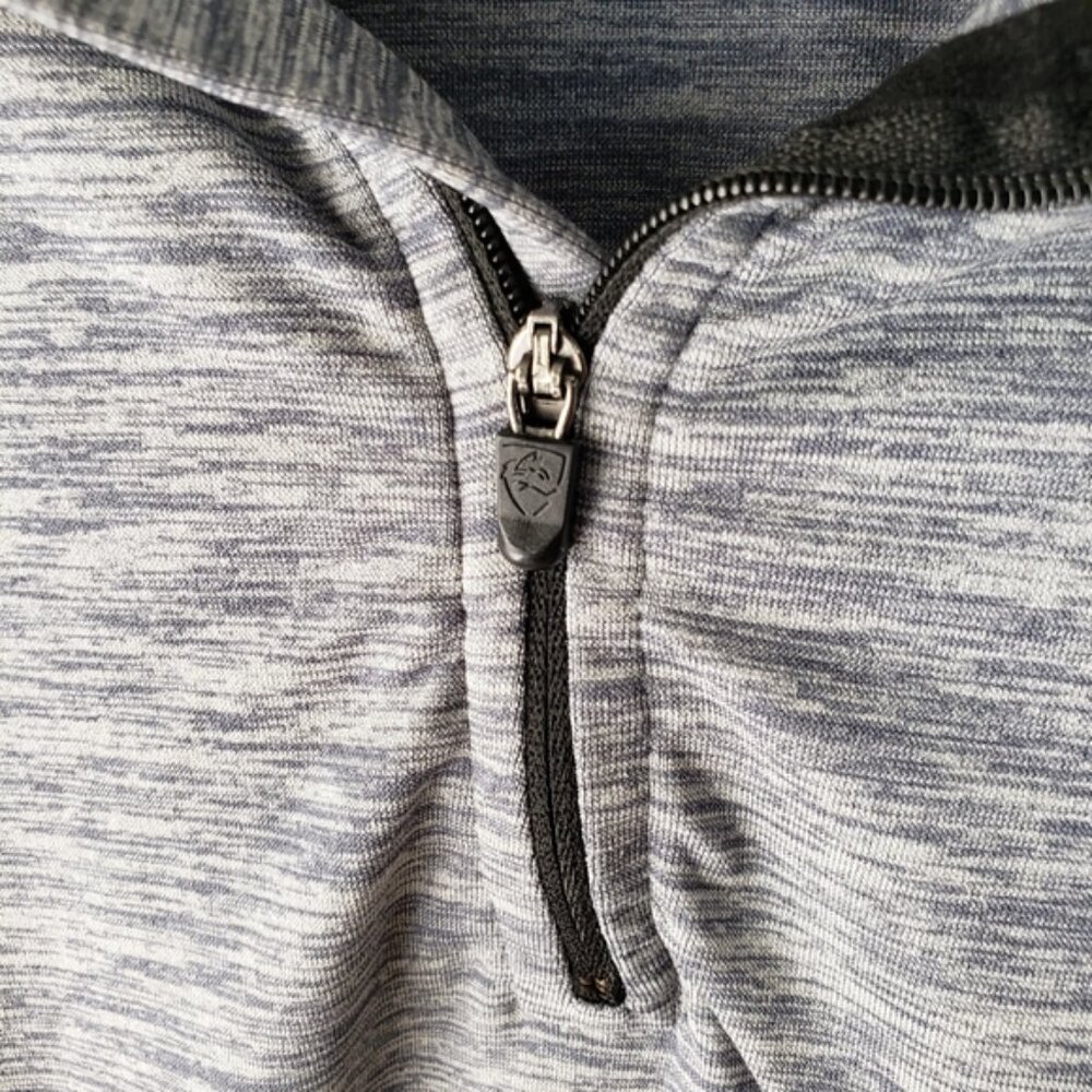 Alphalete Long Sleeve Seamless 1/4 Zip Top Heathered Gray size S Athleisure Gym - Picture 7 of 12